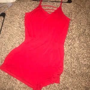 NWT mossimo Red Cotton Romper